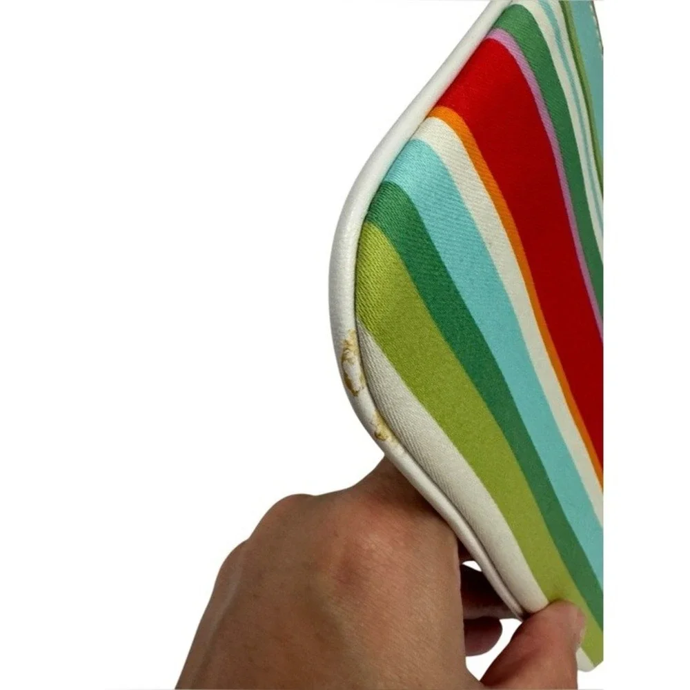 Vintage Coach Hamptons Multicolor Striped Wristlet Pouch Y2K Deadstock
